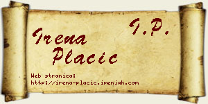 Irena Plačić vizit kartica